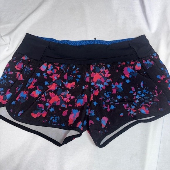 lululemon athletica Pants - Lululemon Speed Up Short Multi Color Abstract Print Running Workout Womens 10